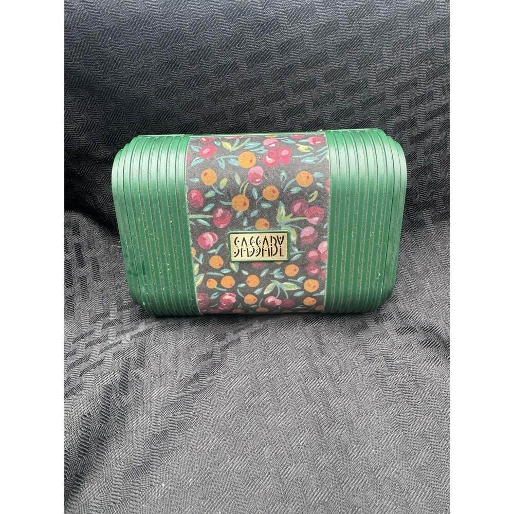 Vintage Sassaby Cosmetic Case Cherries Small Secret Compartment 1990s Mirror